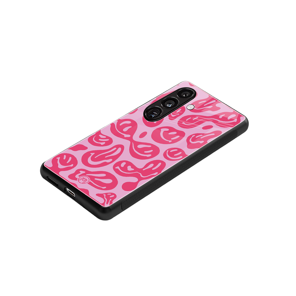 acid smiles bubblegum pink edition back phone cover | glass case for samsung galaxy s24 fe