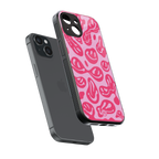 acid smiles bubblegum pink edition back phone cover | glass case for iphone 15