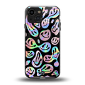 acid smiles chromatic edition back phone cover | glass case for iphone 13 mini