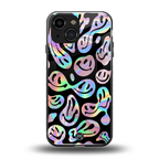 acid smiles chromatic edition back phone cover | glass case for iphone 13 mini
