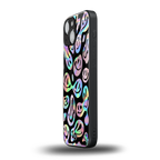 acid smiles chromatic edition back phone cover | glass case for iphone 13 mini