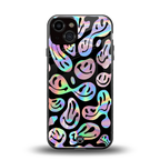 acid smiles chromatic edition back phone cover | glass case for iphone 13