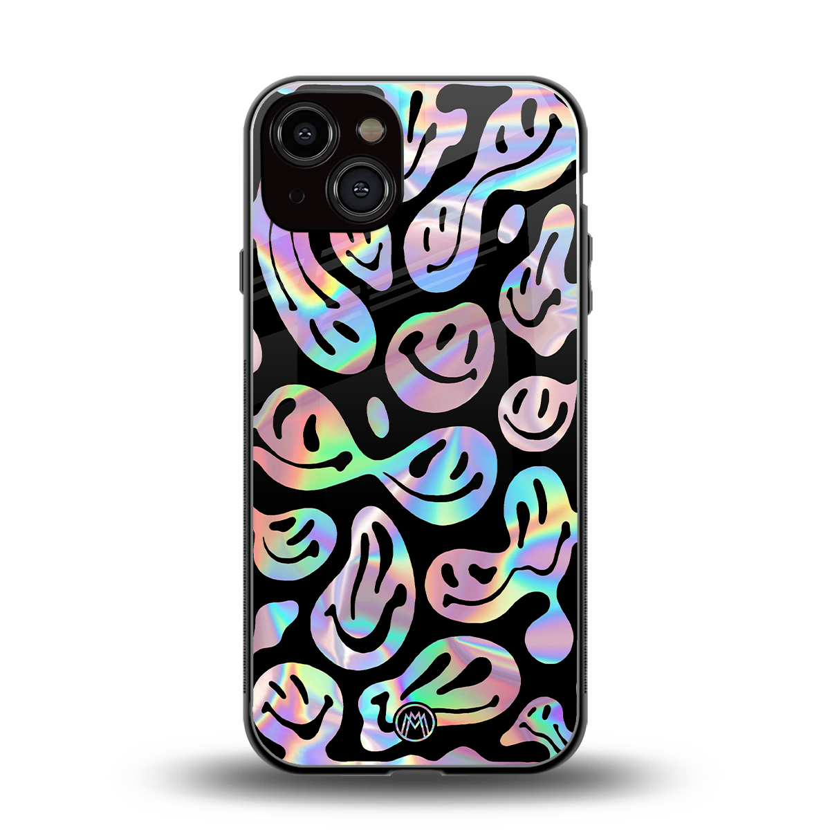 acid smiles chromatic edition back phone cover | glass case for iphone 13