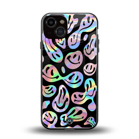 acid smiles chromatic edition back phone cover | glass case for iphone 13