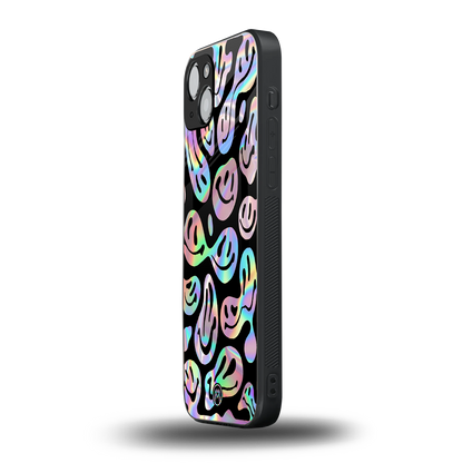 acid smiles chromatic edition back phone cover | glass case for iphone 13