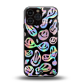 acid smiles chromatic edition back phone cover | glass case for iphone 15 pro max