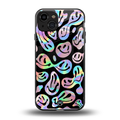acid smiles chromatic edition back phone cover | glass case for iphone 14