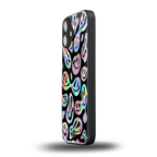 acid smiles chromatic edition back phone cover | glass case for iphone 16 plus