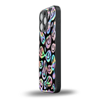 acid smiles chromatic edition back phone cover | glass case for iphone 16 pro max