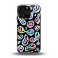 acid smiles chromatic edition back phone cover | glass case for iphone 16 pro
