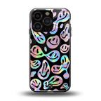 acid smiles chromatic edition back phone cover | glass case for iphone 16 pro
