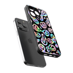 acid smiles chromatic edition back phone cover | glass case for iphone 16 pro