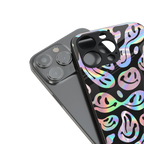 acid smiles chromatic edition back phone cover | glass case for iphone 16 pro