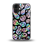 acid smiles chromatic edition back phone cover | glass case for iphone 16