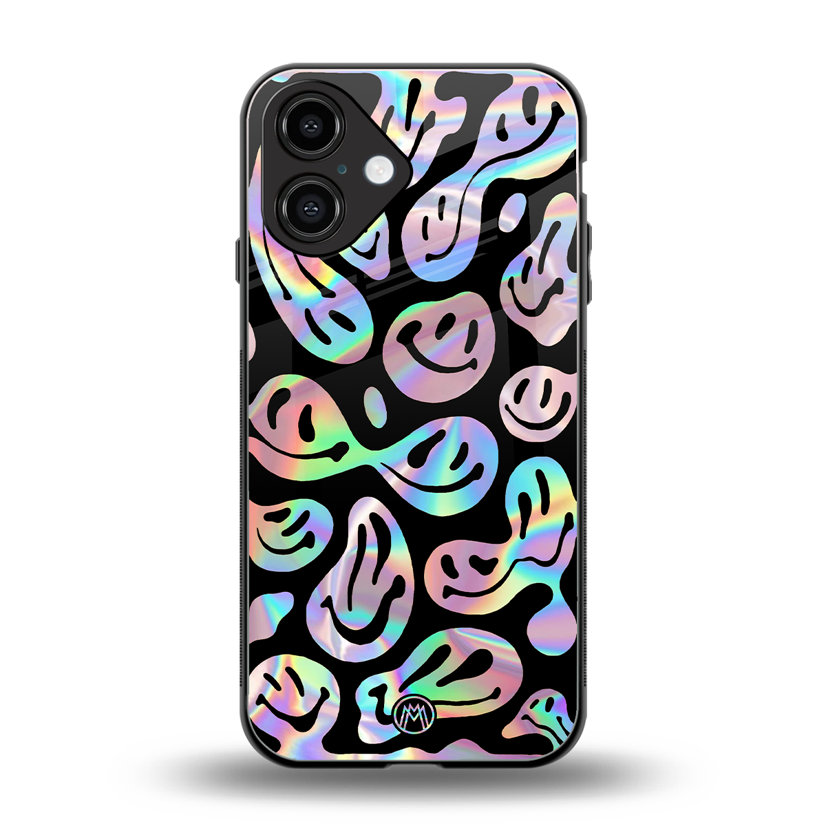 acid smiles chromatic edition back phone cover | glass case for iphone 16