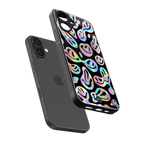 acid smiles chromatic edition back phone cover | glass case for iphone 16