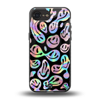 acid smiles chromatic edition back phone cover | glass case for iphone 16e