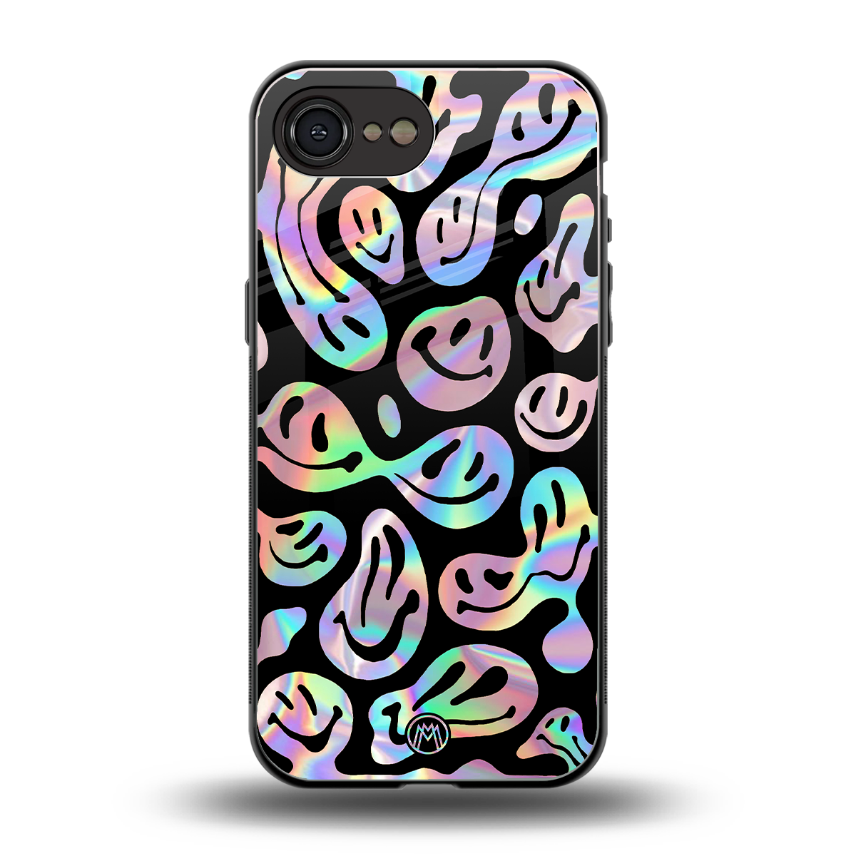 acid smiles chromatic edition back phone cover | glass case for iphone 16e