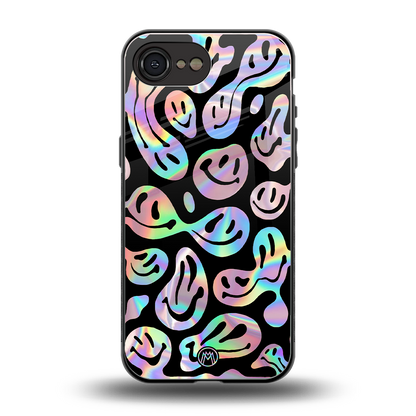 acid smiles chromatic edition back phone cover | glass case for iphone 16e