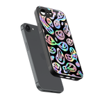 acid smiles chromatic edition back phone cover | glass case for iphone 16e