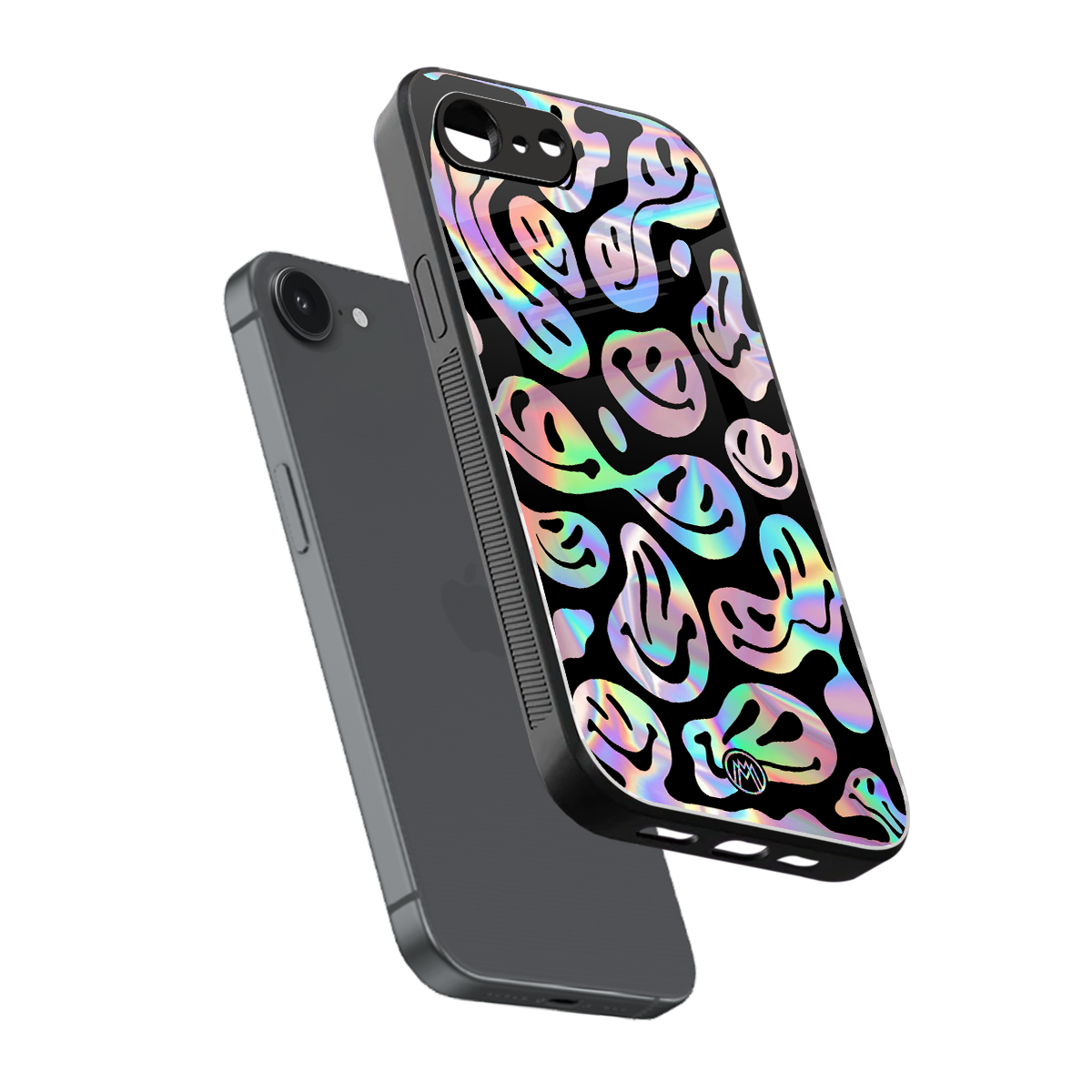 acid smiles chromatic edition back phone cover | glass case for iphone 16e