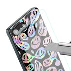 acid smiles chromatic edition back phone cover | glass case for iphone 16e
