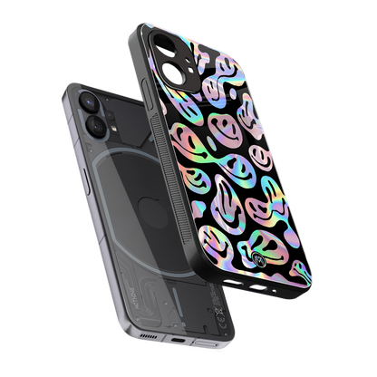 acid smiles chromatic edition back phone cover | glass case for nothing phone 1