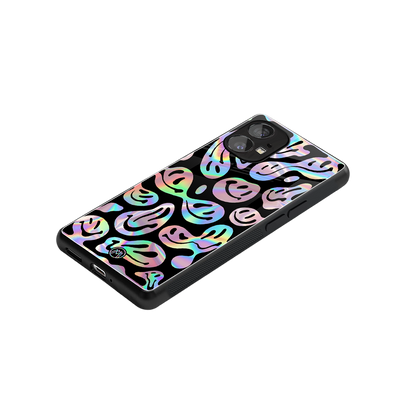 acid smiles chromatic edition back phone cover | glass case for nothing phone 1