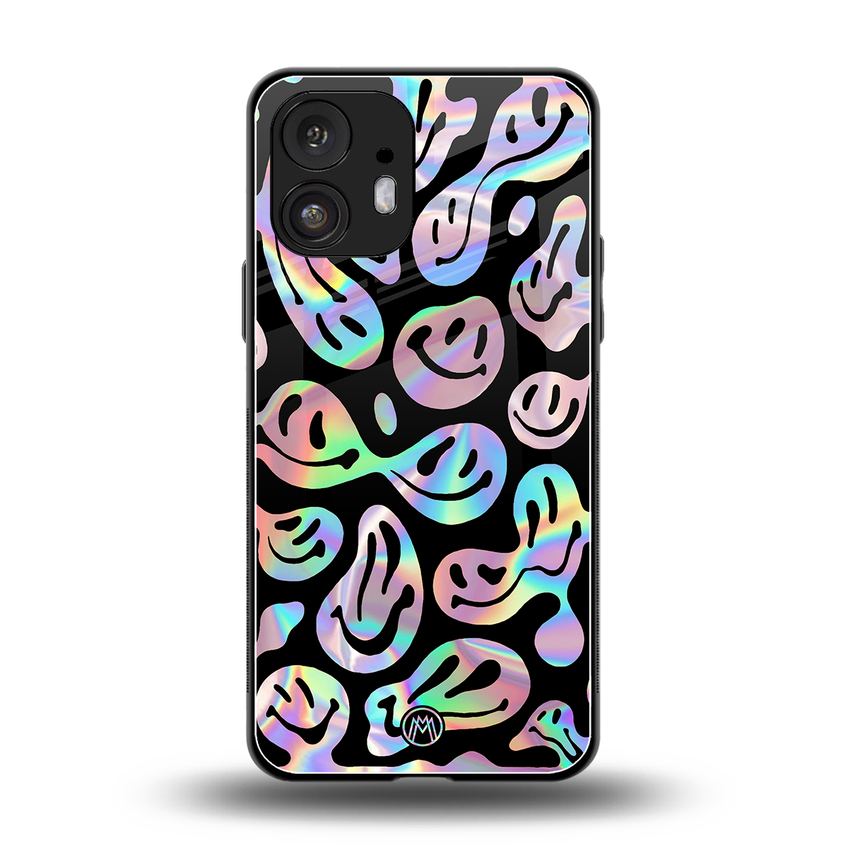 acid smiles chromatic edition back phone cover | glass case for nothing phone 2