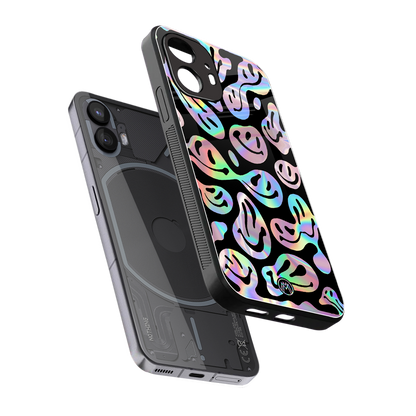 acid smiles chromatic edition back phone cover | glass case for nothing phone 2