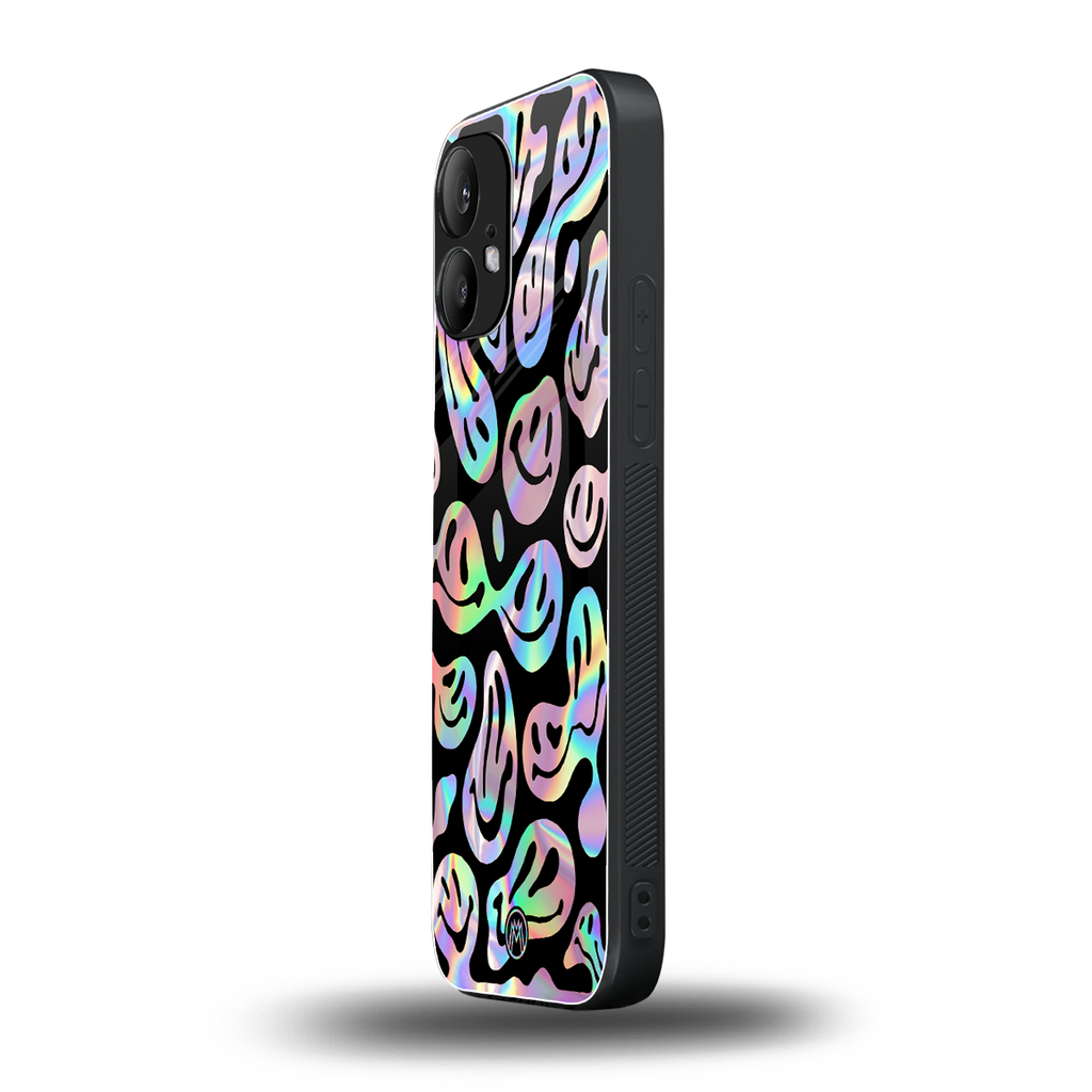 acid smiles chromatic edition back phone cover | glass case for nothing phone 2