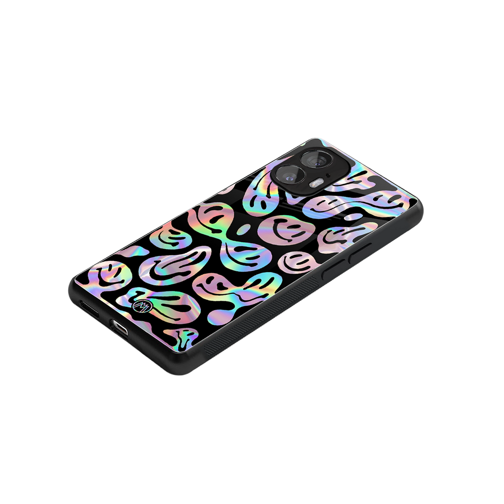 acid smiles chromatic edition back phone cover | glass case for nothing phone 2