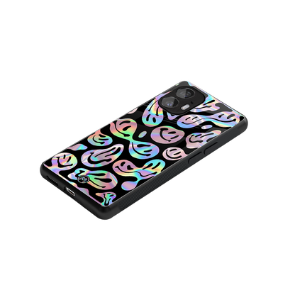 acid smiles chromatic edition back phone cover | glass case for nothing phone 2