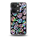 acid smiles chromatic edition back phone cover | glass case for oneplus nord 3
