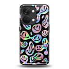 acid smiles chromatic edition back phone cover | glass case for oneplus nord 3