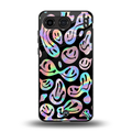 acid smiles chromatic edition back phone cover | glass case for oneplus nord 4