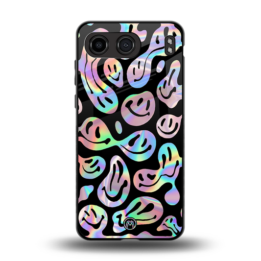 acid smiles chromatic edition back phone cover | glass case for oneplus nord 4