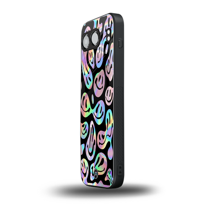acid smiles chromatic edition back phone cover | glass case for oneplus nord 4