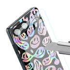 acid smiles chromatic edition back phone cover | glass case for oneplus nord 4