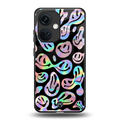acid smiles chromatic edition back phone cover | glass case for oneplus nord ce 3