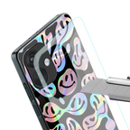 acid smiles chromatic edition back phone cover | glass case for oneplus nord ce 3