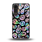 acid smiles chromatic edition back phone cover | glass case for oneplus nord ce 4 lite