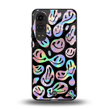 acid smiles chromatic edition back phone cover | glass case for oneplus nord ce 4 lite