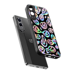 acid smiles chromatic edition back phone cover | glass case for oneplus nord ce 4 lite
