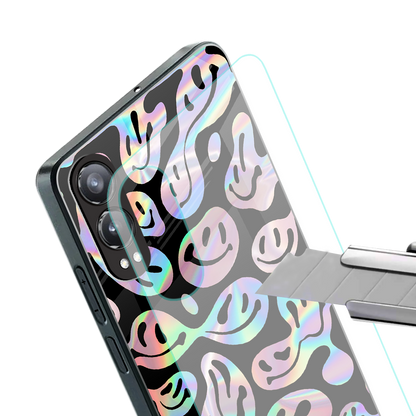 acid smiles chromatic edition back phone cover | glass case for oneplus nord ce 4 lite
