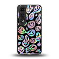 acid smiles chromatic edition back phone cover | glass case for oneplus nord ce 4