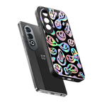 acid smiles chromatic edition back phone cover | glass case for oneplus nord ce 4
