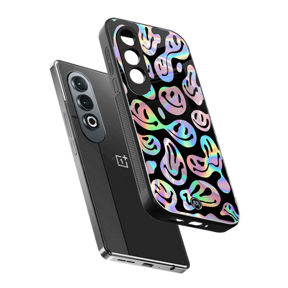 acid smiles chromatic edition back phone cover | glass case for oneplus nord ce 4
