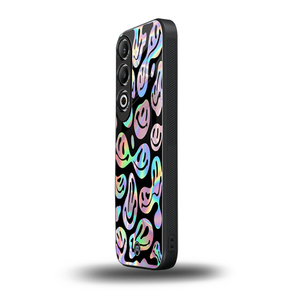 acid smiles chromatic edition back phone cover | glass case for oneplus nord ce 4