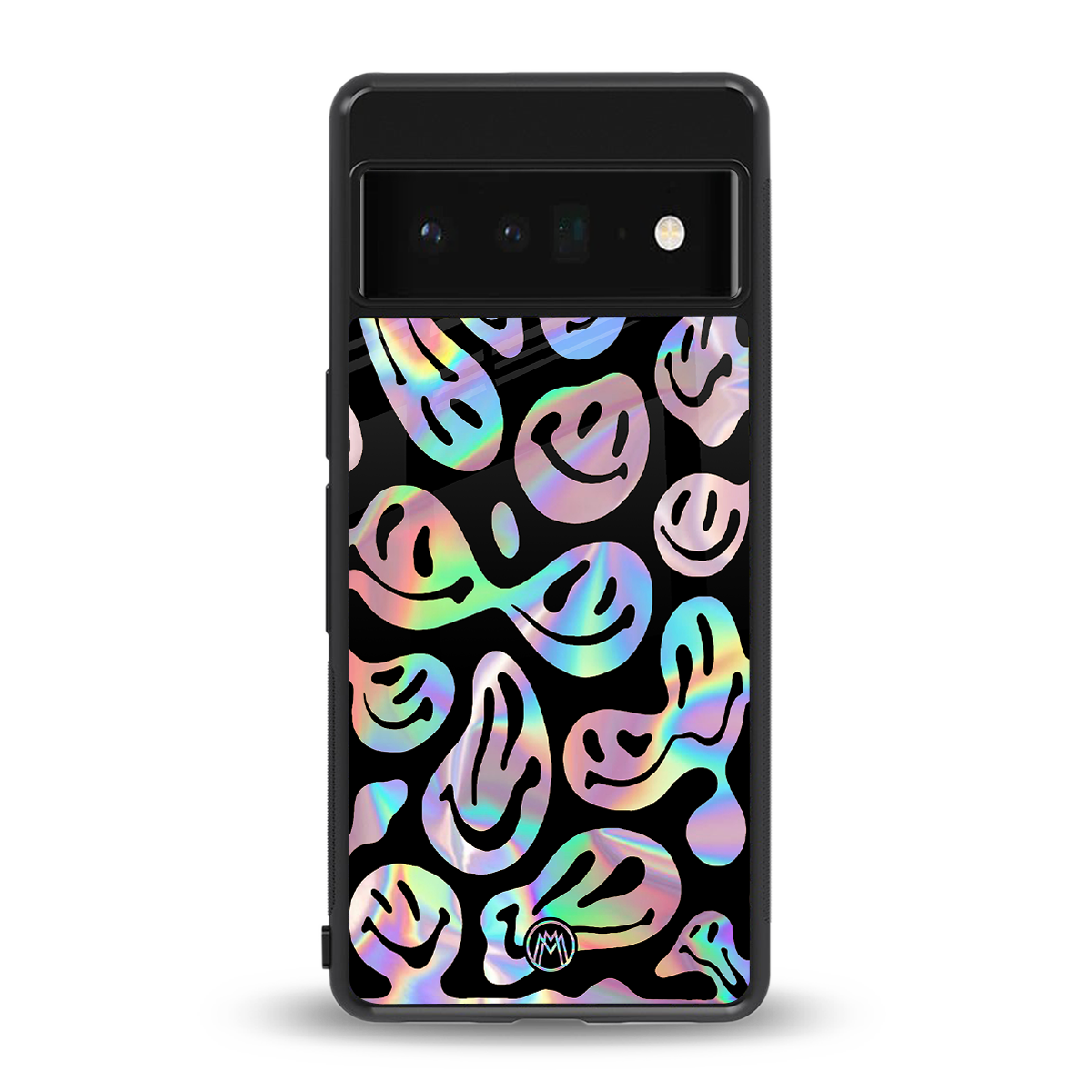 acid smiles chromatic edition back phone cover | glass case for google pixel 6 pro